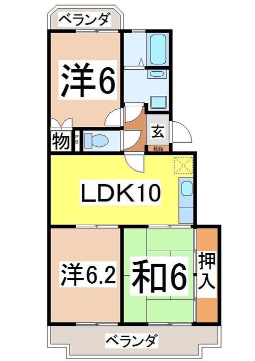 静岡県沼津市岡一色(マンション)の賃貸物件の間取り