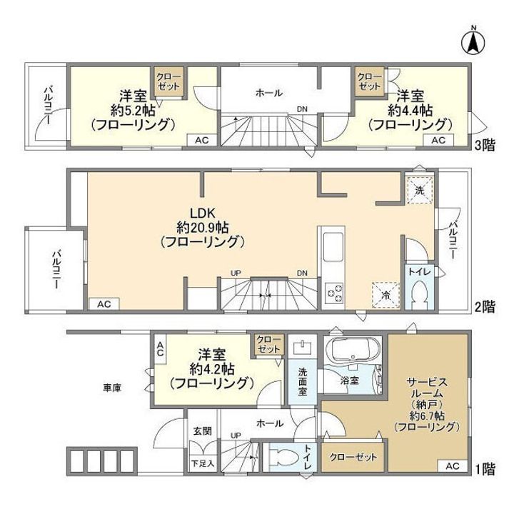 東京都足立区六月1(一戸建)の賃貸物件の間取り