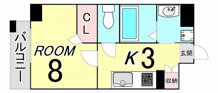 広島県広島市中区大手町5(マンション)の賃貸物件の間取り