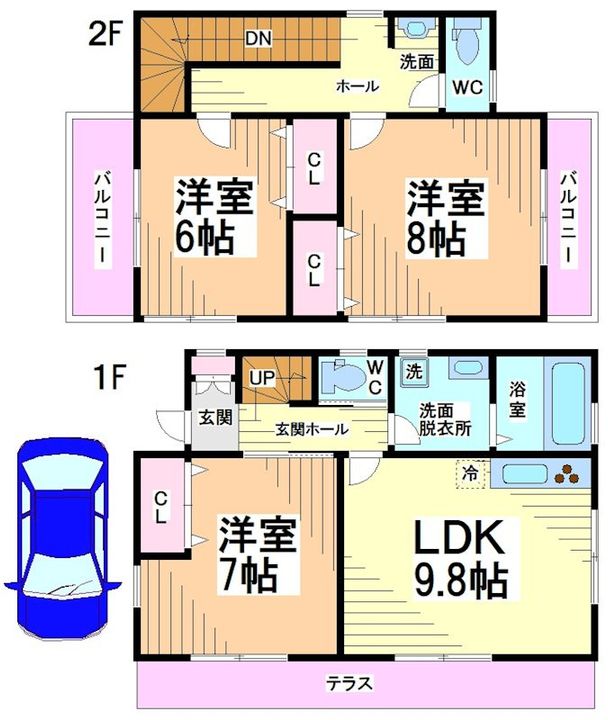 神奈川県川崎市多摩区南生田1(一戸建)の賃貸物件の間取り