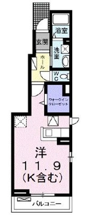 岡山県倉敷市沖(アパート)の賃貸物件の間取り