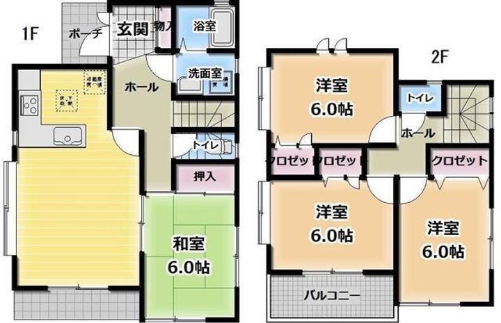 神奈川県横浜市鶴見区北寺尾6(一戸建)の賃貸物件の間取り