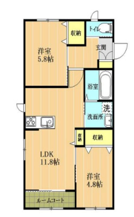 熊本県熊本市南区田迎2(アパート)の賃貸物件の間取り