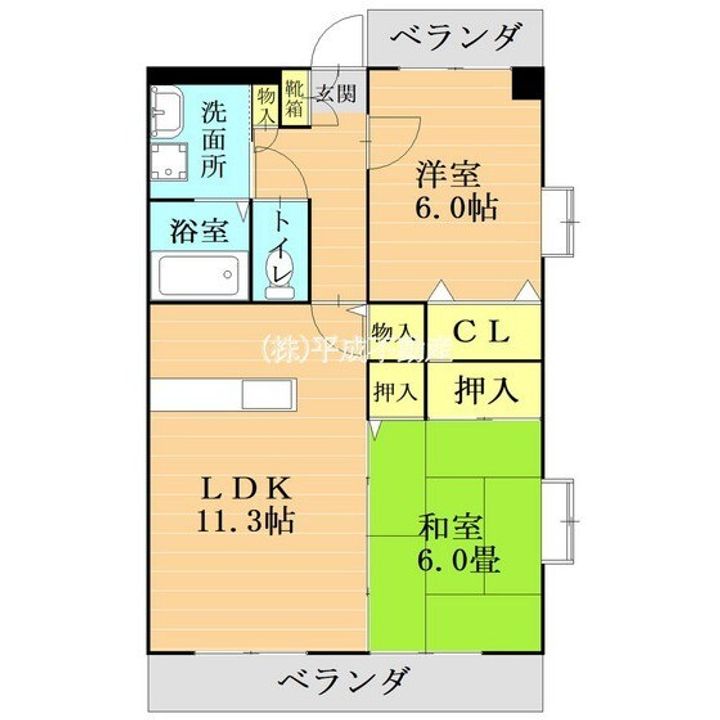 シャトー建川の間取り