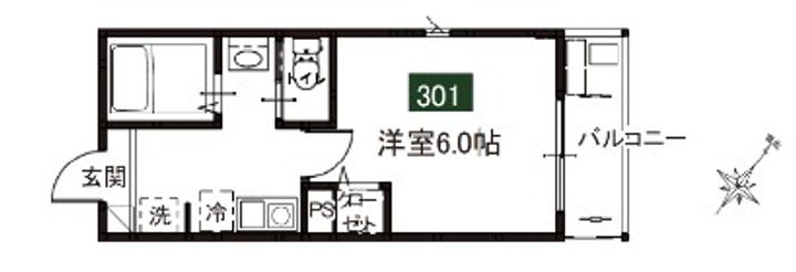 神奈川県相模原市中央区淵野辺5(アパート)の賃貸物件の間取り