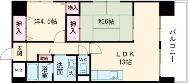 兵庫県高砂市春日野町(マンション)の賃貸物件の間取り
