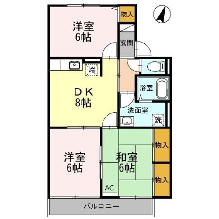 広島県東広島市三永2(アパート)の賃貸物件の間取り
