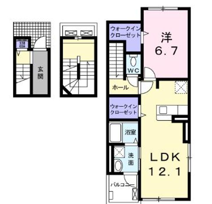 愛知県東海市荒尾町南脇(アパート)の賃貸物件の間取り