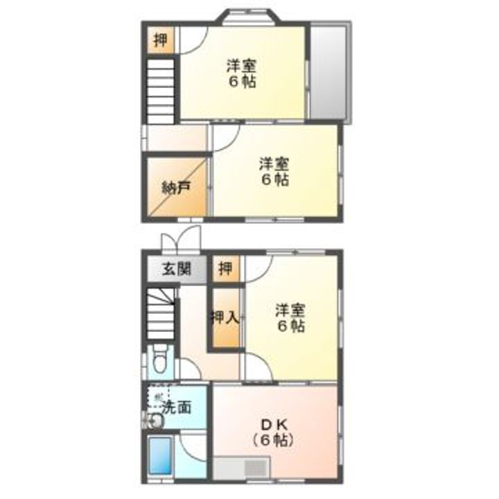 広島県福山市千田町3(一戸建)の賃貸物件の間取り