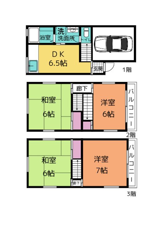 奈良県奈良市肘塚町(一戸建)の賃貸物件の間取り