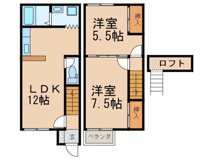 栃木県下野市笹原(一戸建)の賃貸物件の間取り