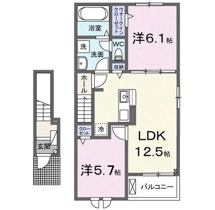 滋賀県東近江市聖和町(アパート)の賃貸物件の間取り