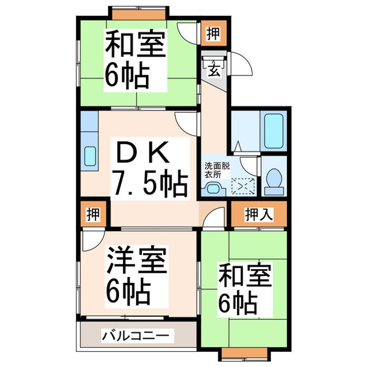 若草ハイツの間取り