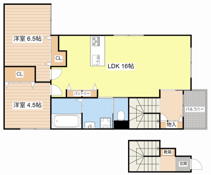 滋賀県守山市古高町(アパート)の賃貸物件の間取り