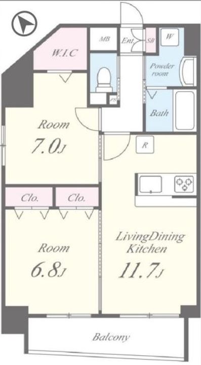 東京都荒川区東尾久1(マンション)の賃貸物件の間取り