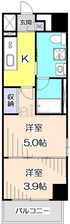 東京都練馬区南田中2(マンション)の賃貸物件の間取り
