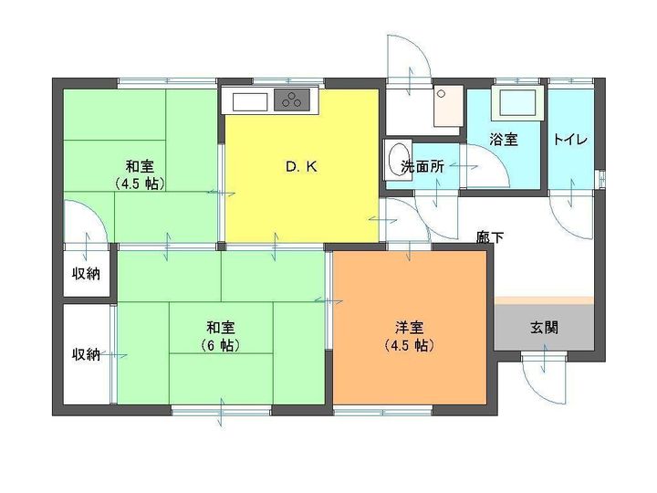 愛媛県今治市喜田村(一戸建)の賃貸物件の間取り