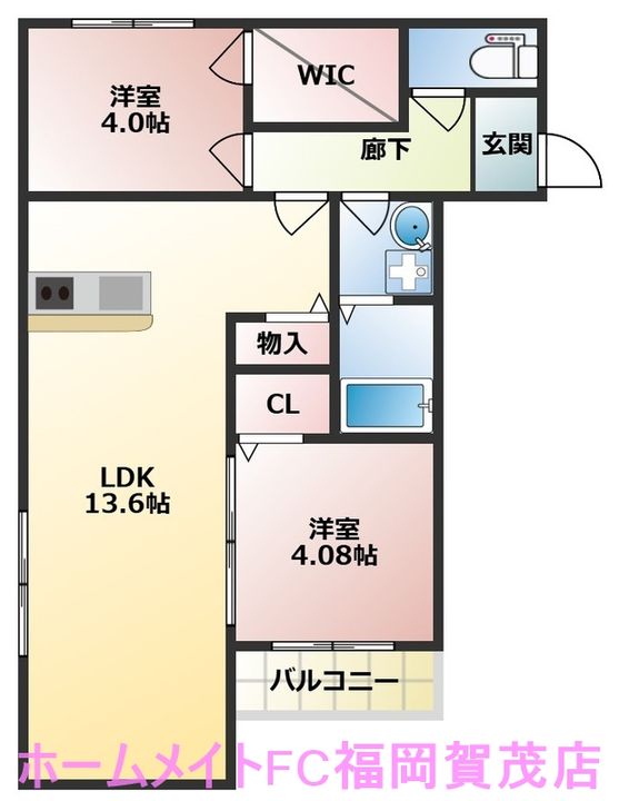 福岡県福岡市早良区田村3(アパート)の賃貸物件の間取り