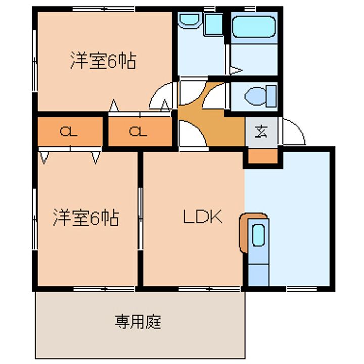 栃木県佐野市茂呂山町(アパート)の賃貸物件の間取り