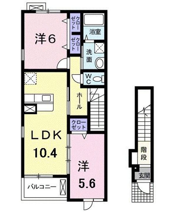 茨城県日立市東滑川町1(アパート)の賃貸物件の間取り