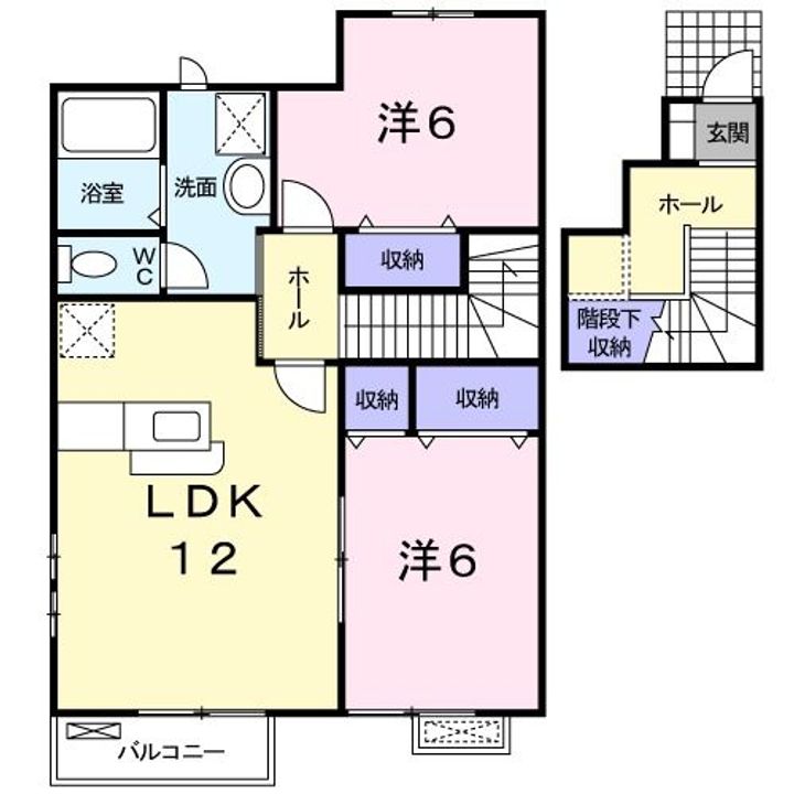 広島県福山市駅家町大字万能倉(アパート)の賃貸物件の間取り