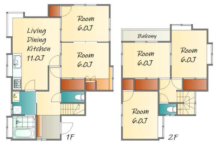 広島県廿日市市地御前北2(一戸建)の賃貸物件の間取り