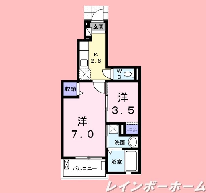 千葉県流山市美原1(アパート)の賃貸物件の間取り