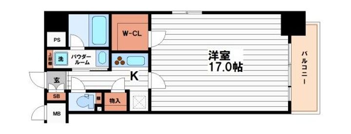大阪府大阪市中央区南久宝寺町4(マンション)の賃貸物件の間取り