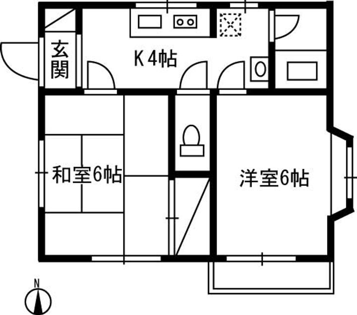 ハイツ分福 西の間取り