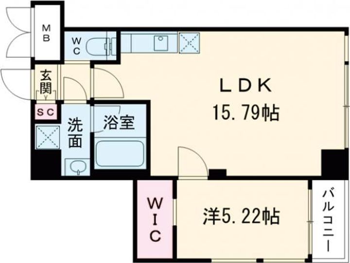大阪府東大阪市長田中1(マンション)の賃貸物件の間取り