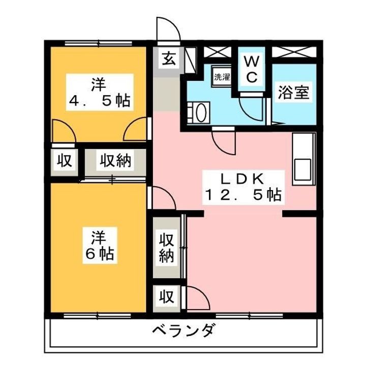 東京都府中市若松町4(マンション)の賃貸物件の間取り