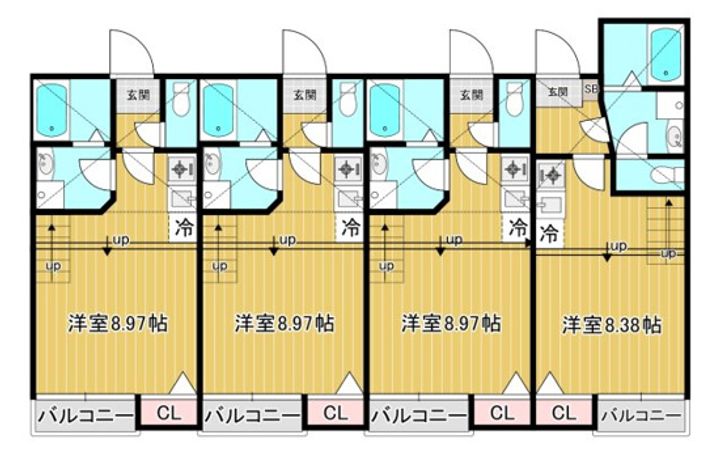 Calm筥松の間取り