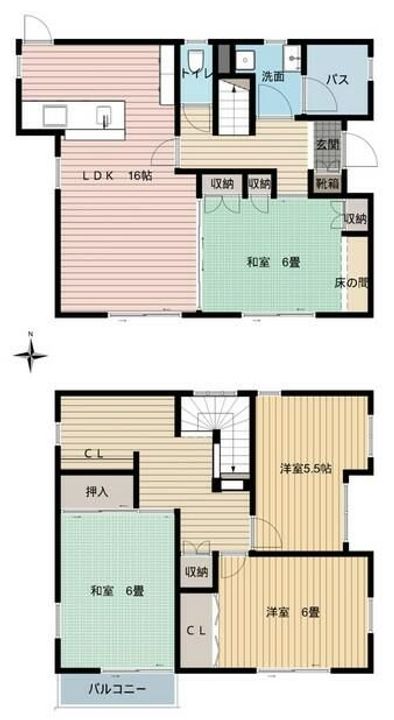 熊本県熊本市東区下江津2(一戸建)の賃貸物件の間取り