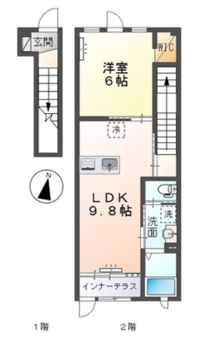 岡山県岡山市北区久米(アパート)の賃貸物件の間取り