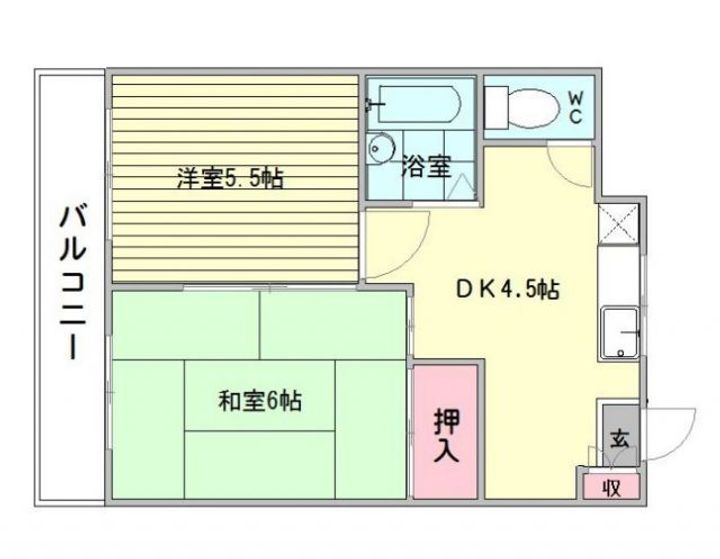 シック白木原の間取り