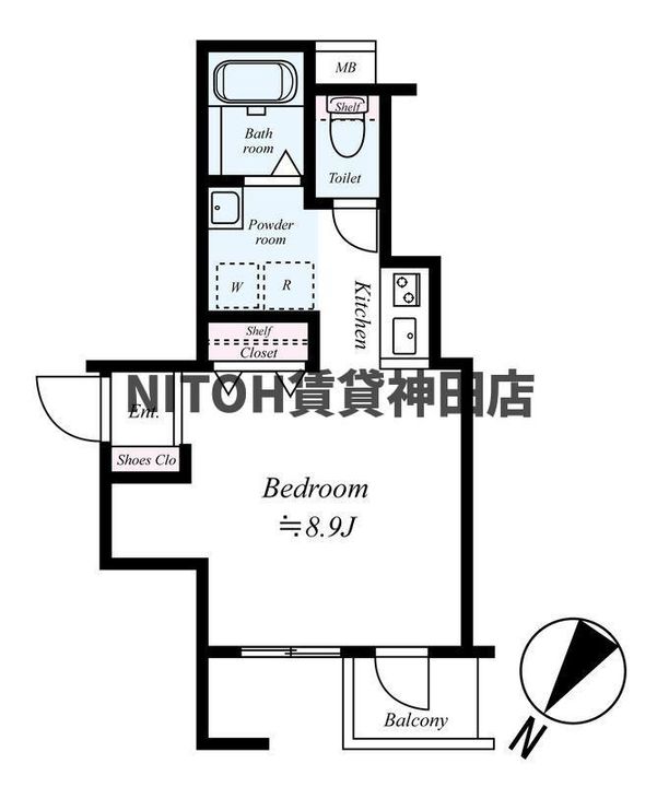 東京都中央区日本橋大伝馬町(マンション)の賃貸物件の間取り