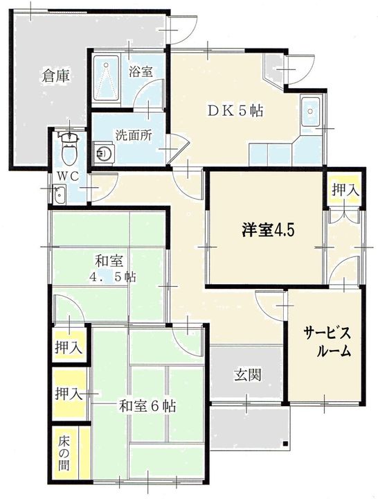 愛媛県新居浜市高津町(一戸建)の賃貸物件の間取り