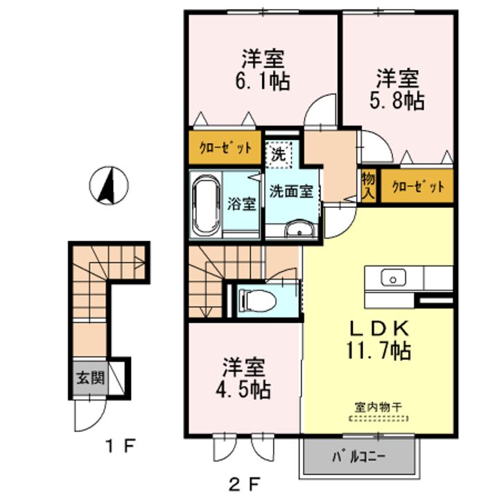 兵庫県西脇市和田町(アパート)の賃貸物件の間取り