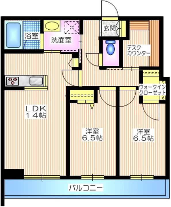 神奈川県横浜市港北区下田町2(マンション)の賃貸物件の間取り