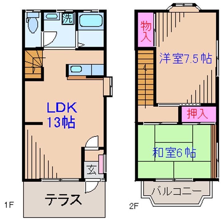 神奈川県横浜市鶴見区上の宮1(一戸建)の賃貸物件の間取り