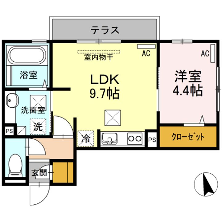 エクセレージュ山の田の間取り