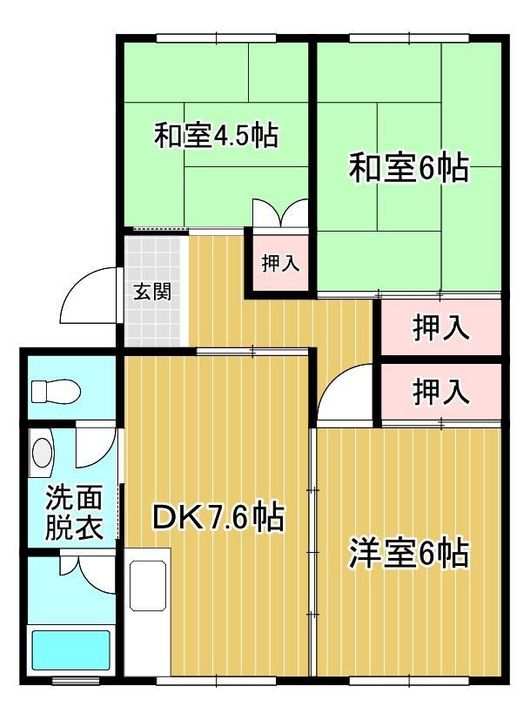 名鉄旭前ハイツF棟209号室の間取り