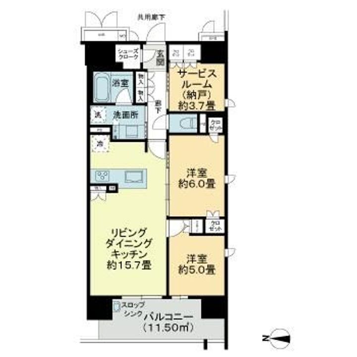 群馬県高崎市東町(マンション)の賃貸物件の間取り