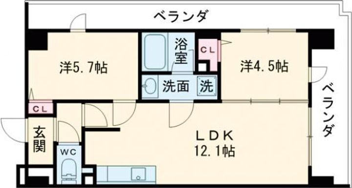 大阪府堺市堺区中之町東3(マンション)の賃貸物件の間取り