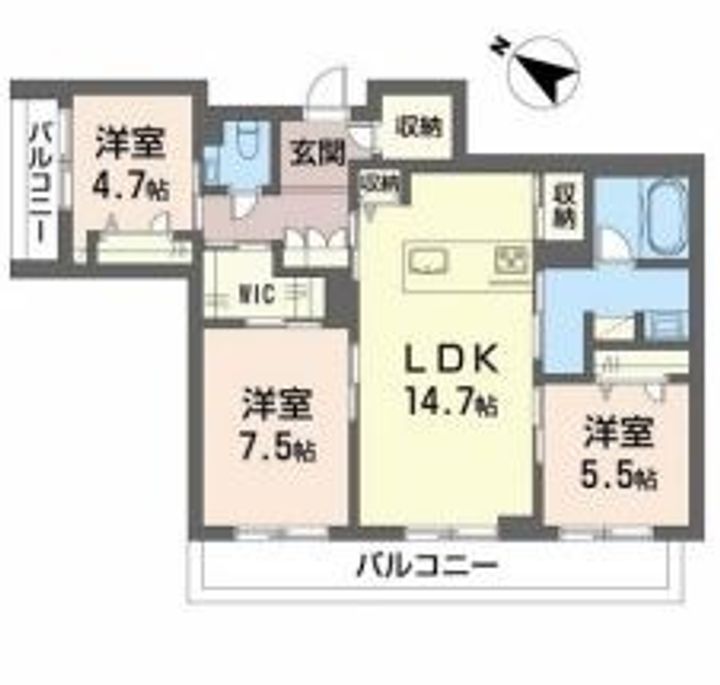 岡山県倉敷市石見町(マンション)の賃貸物件の間取り