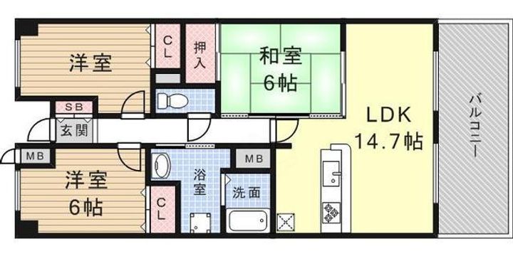 マリナージュ芦屋の間取り