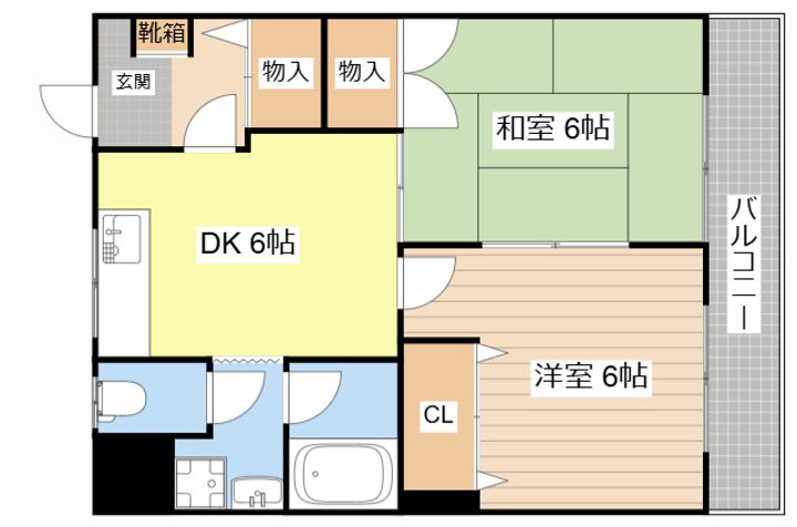 滋賀県東近江市八日市本町(マンション)の賃貸物件の間取り