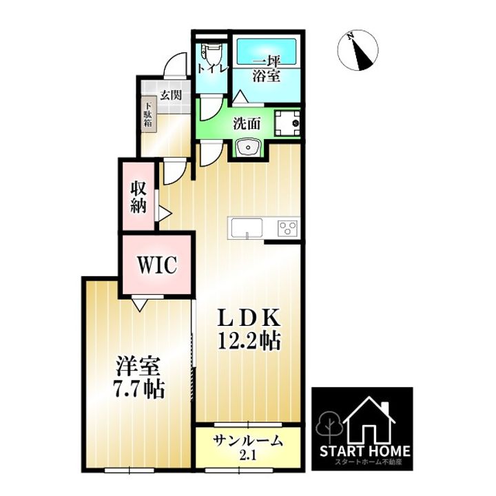 エクラデサージュ見能林Iの間取り