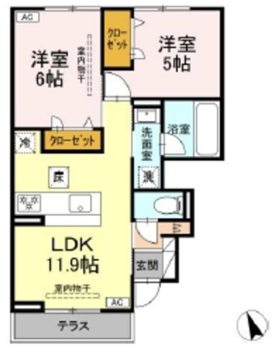 神奈川県相模原市南区東大沼3(アパート)の賃貸物件の間取り