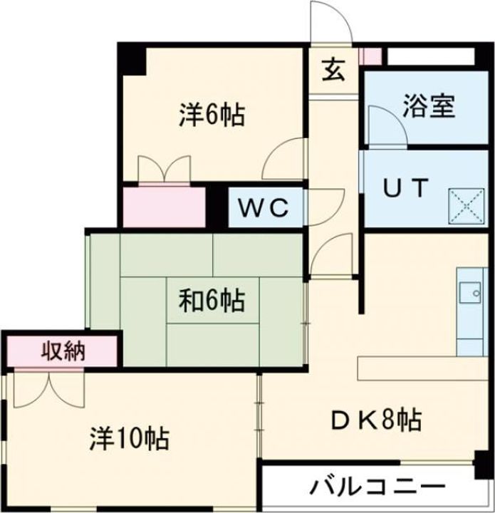 栃木県宇都宮市鶴田町(マンション)の賃貸物件の間取り